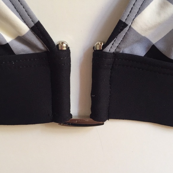 Black and White Plaid Bikini Top - Picture 4 of 4